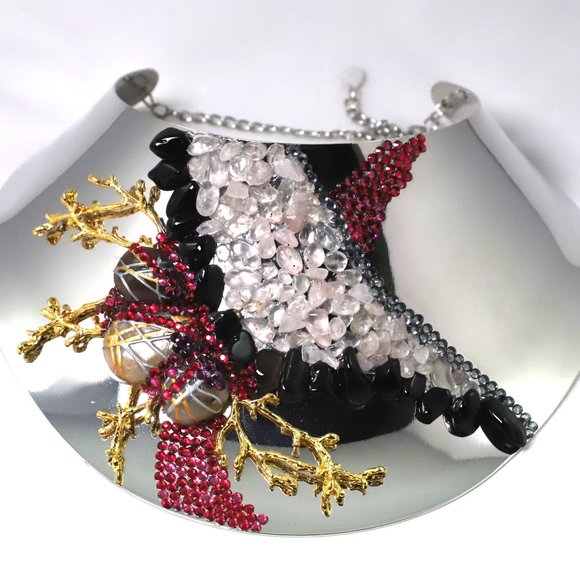 Choker, Bangle and Earrings Quartz Onix - Picture 4 of 7